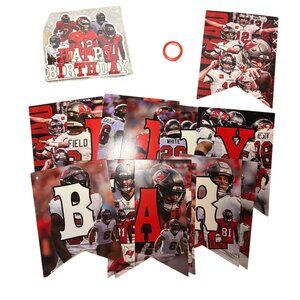 Tampa Bay Buccaneers Happy Birthday Party Banner & Cake Topper Set